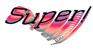 Czarny napis super na tęczy